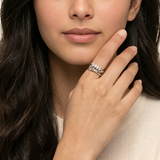 Triple Crossover Pave Ring