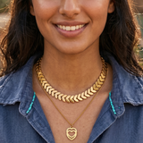Gold Chevron Chain Necklace