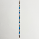 Silver Crystal Vine Bracelet — Teal Blue