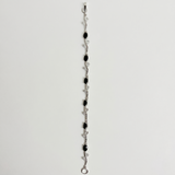 Silver Crystal Vine Bracelet — Charcoal Black