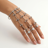 Silver Ghungroo Hand Bracelet Chain