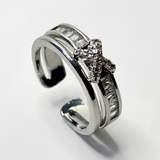 Butterfly Baguette Wide Band Ring