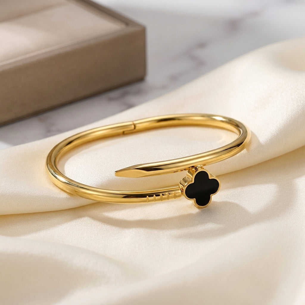 Clover Charm Nail Bangle