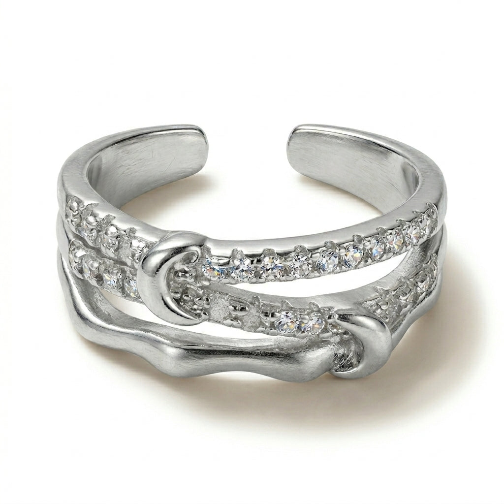 Double Pave Knot Band Ring