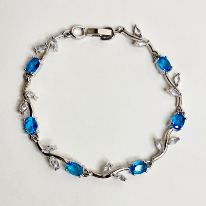 Silver Crystal Vine Bracelet