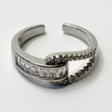 Baguette Channel Open Teardrop Ring