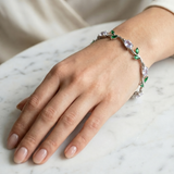 Silver Crystal Vine Bracelet — Pink Mist