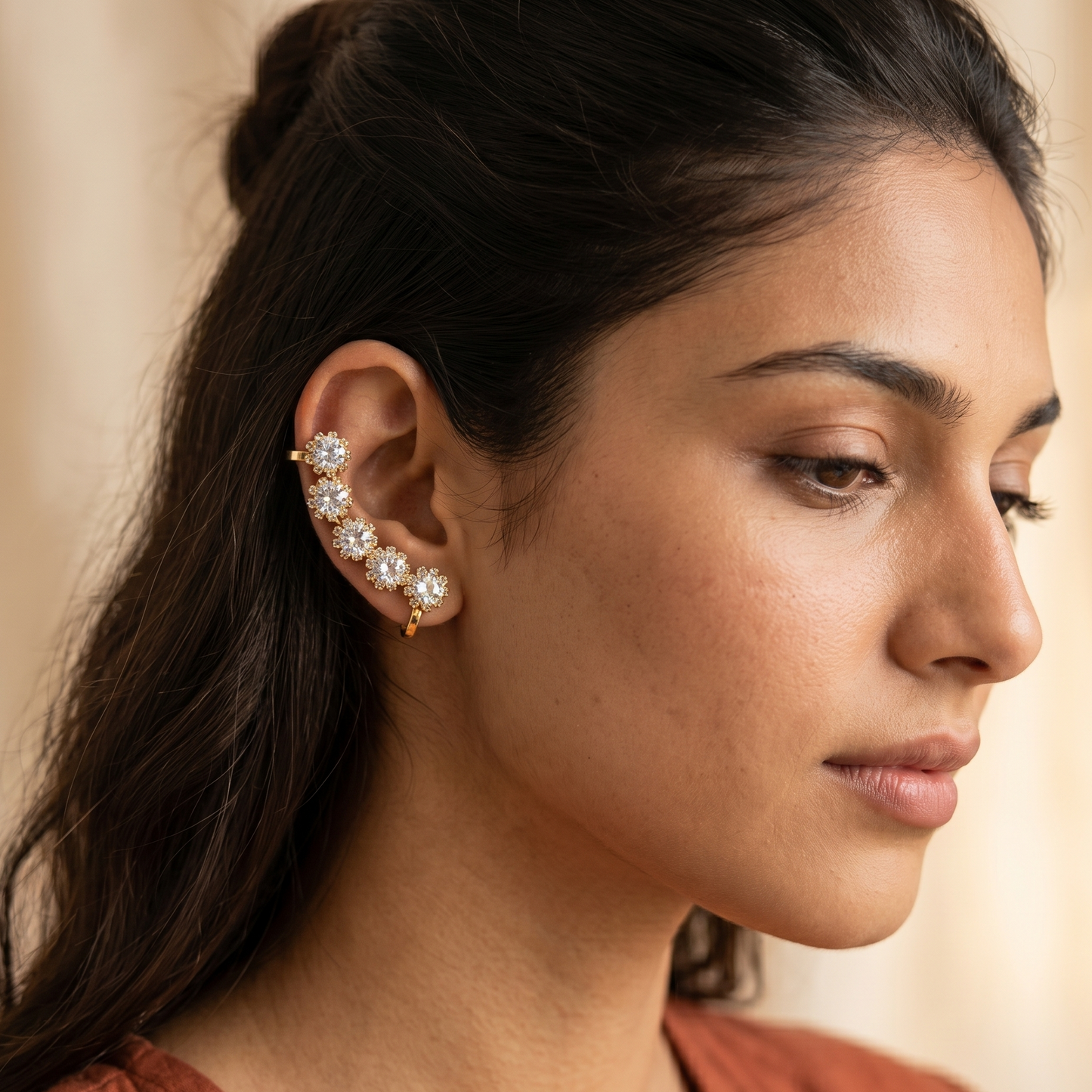 Crystal Diamond Earcuffs