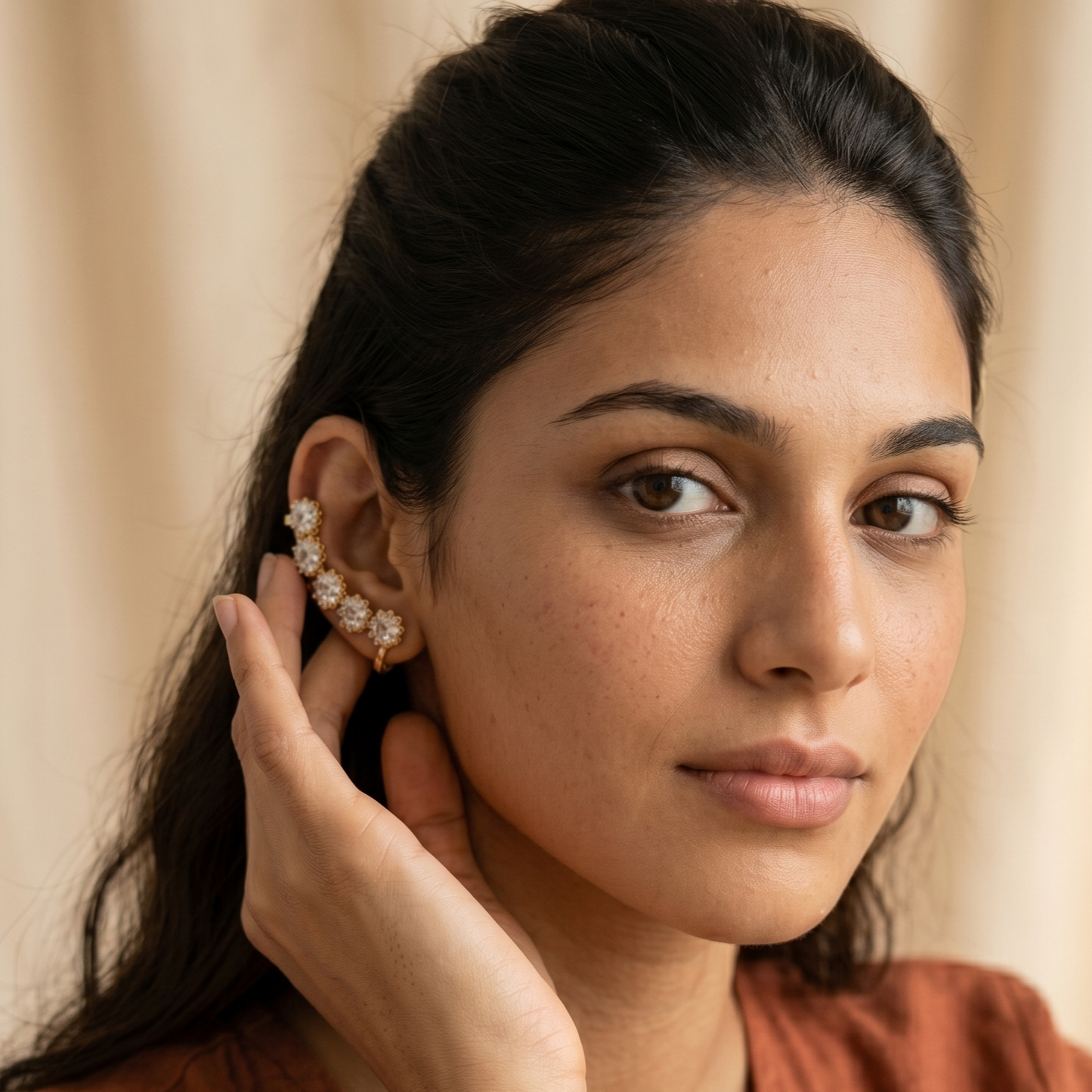 Crystal Diamond Earcuffs