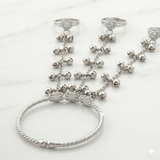 Silver Ghungroo Hand Bracelet Chain