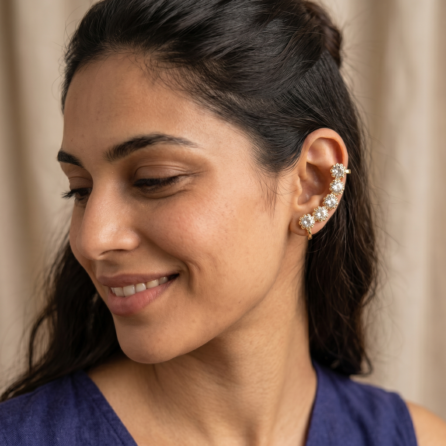 Crystal Diamond Earcuffs