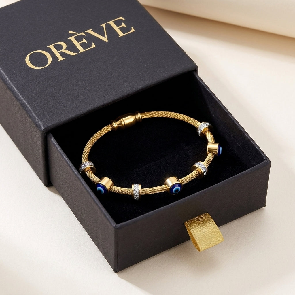 Evil Eye Cable Bangle