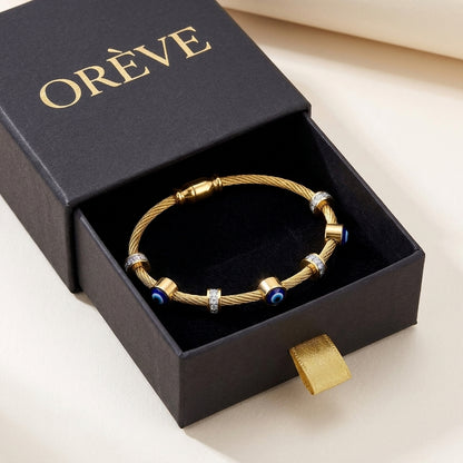 Evil Eye Cable Bangle