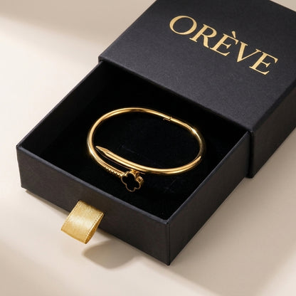 Clover Charm Nail Bangle