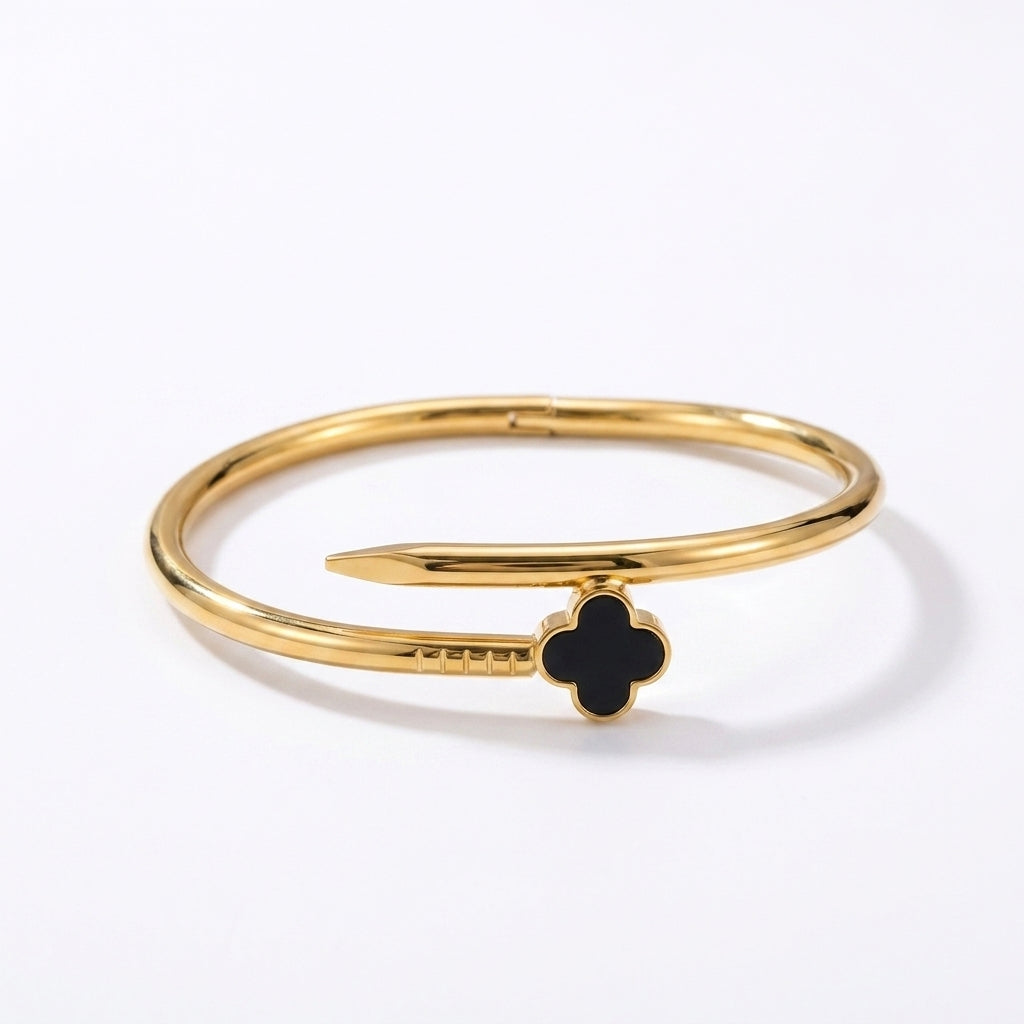Clover Charm Nail Bangle