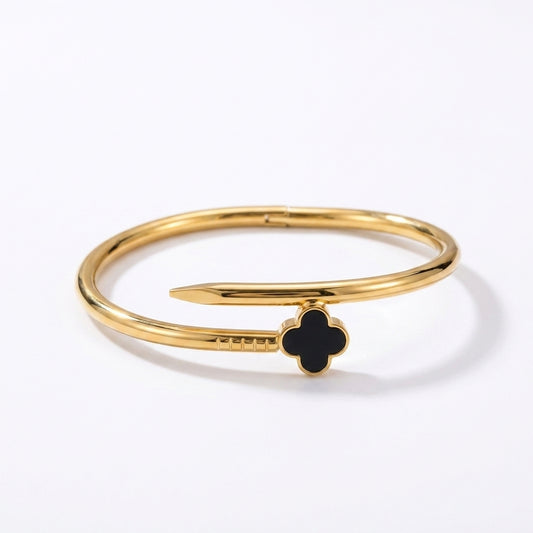 Clover Charm Nail Bangle