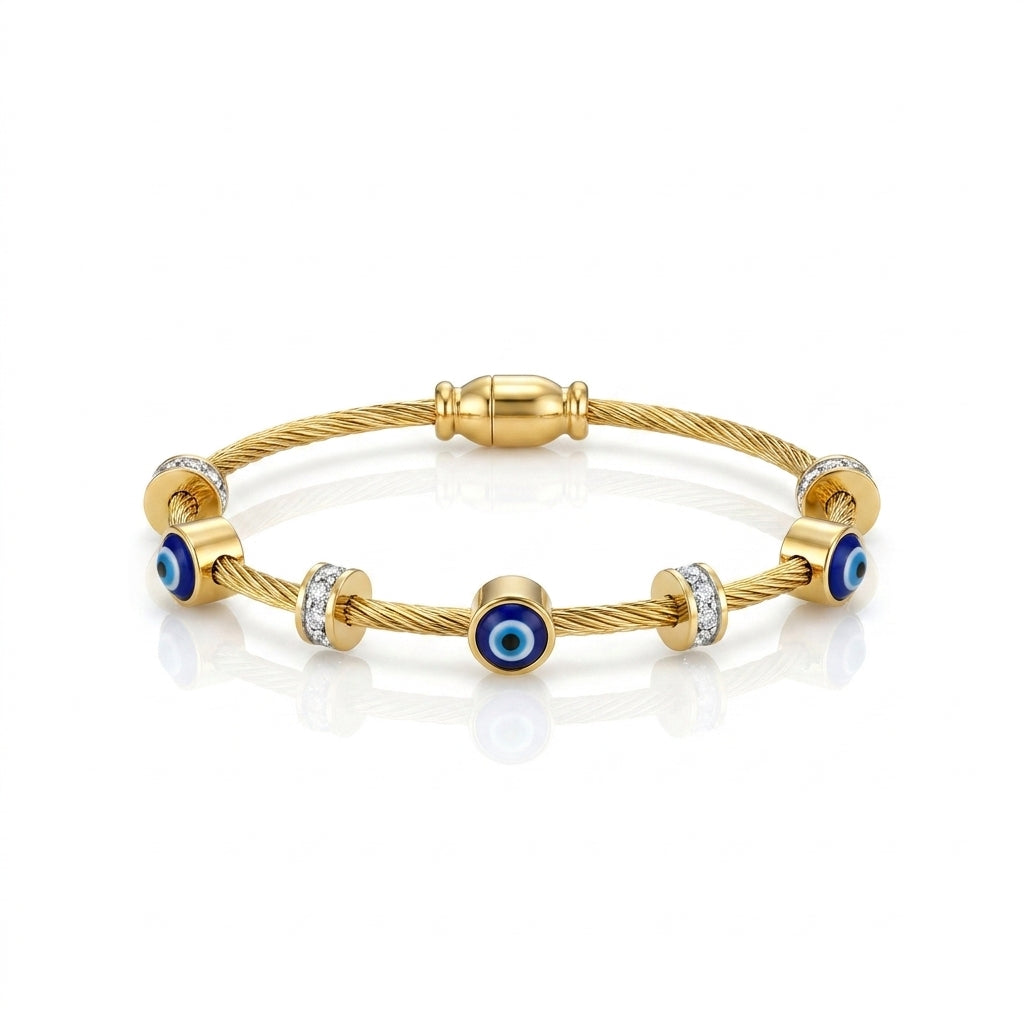 Evil Eye Cable Bangle