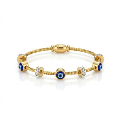 Evil Eye Cable Bangle