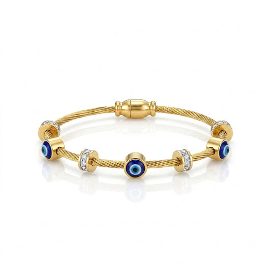 Evil Eye Cable Bangle
