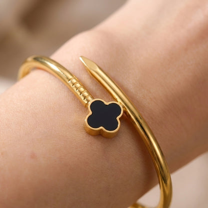 Clover Charm Nail Bangle