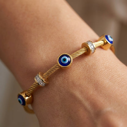 Evil Eye Cable Bangle