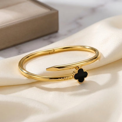 Clover Charm Nail Bangle