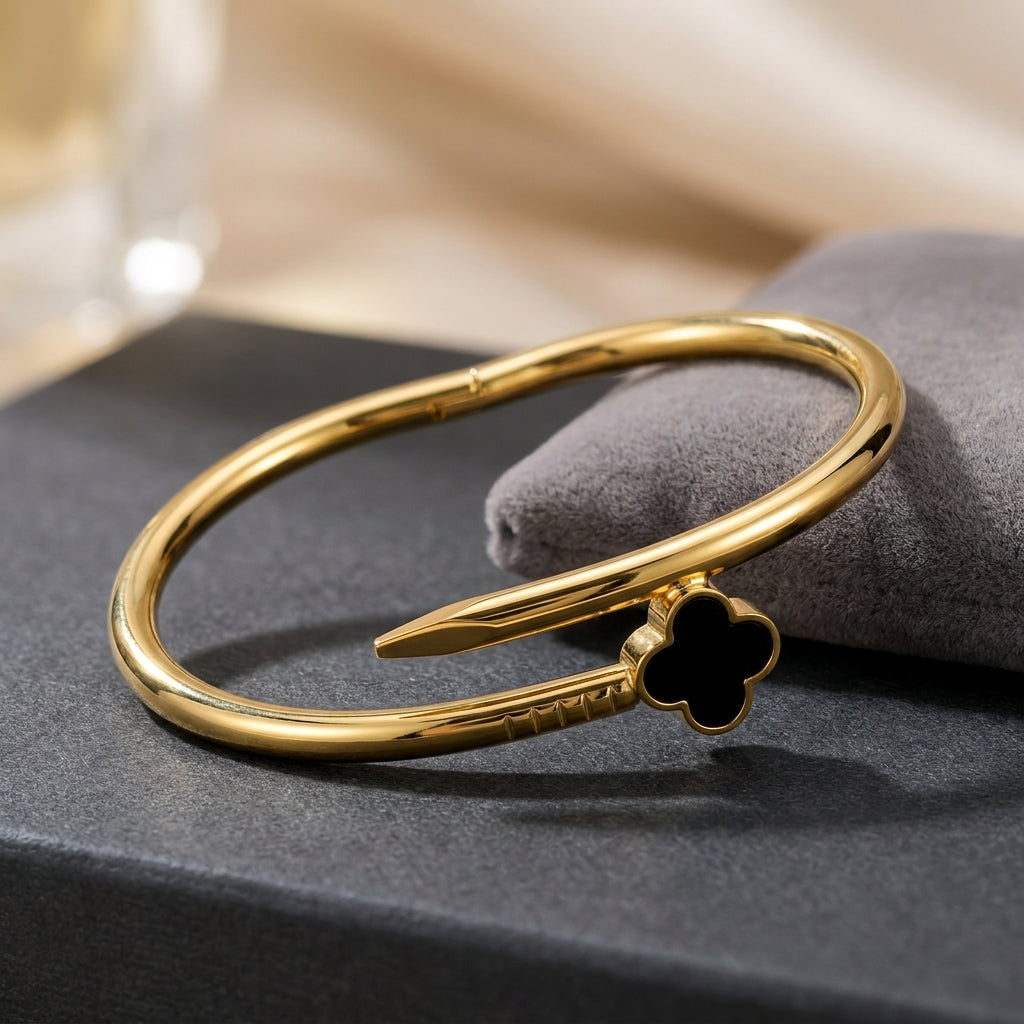 Clover Charm Nail Bangle