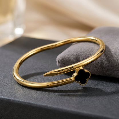 Clover Charm Nail Bangle