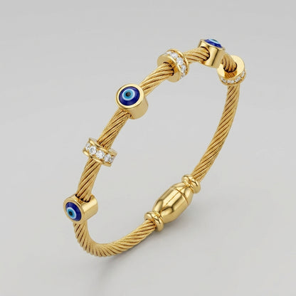 Evil Eye Cable Bangle
