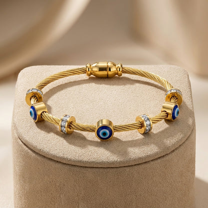 Evil Eye Cable Bangle