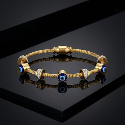 Evil Eye Cable Bangle
