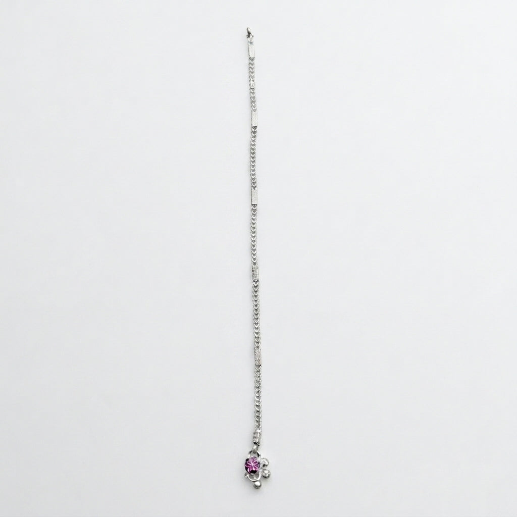 Silver Herringbone Anklet