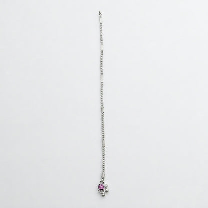 Silver Herringbone Anklet