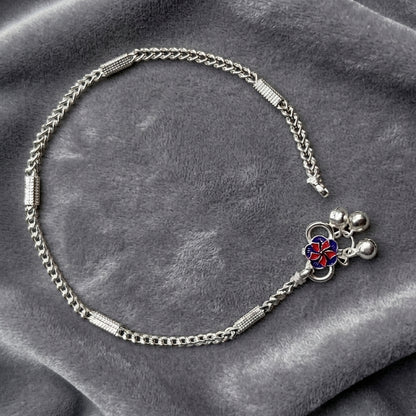 Silver Herringbone Anklet