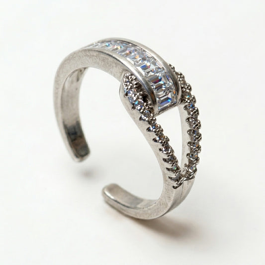 Baguette Channel Open Teardrop Ring
