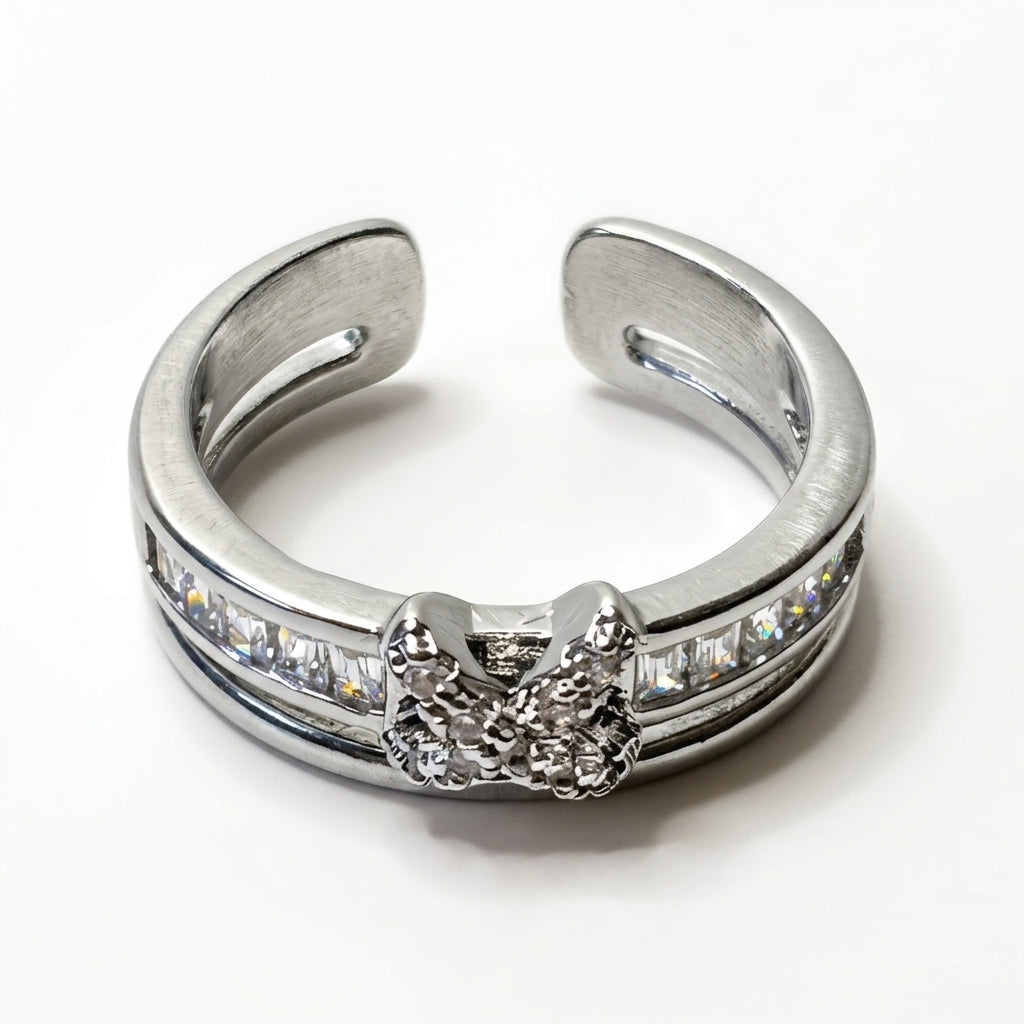 Butterfly Baguette Wide Band Ring