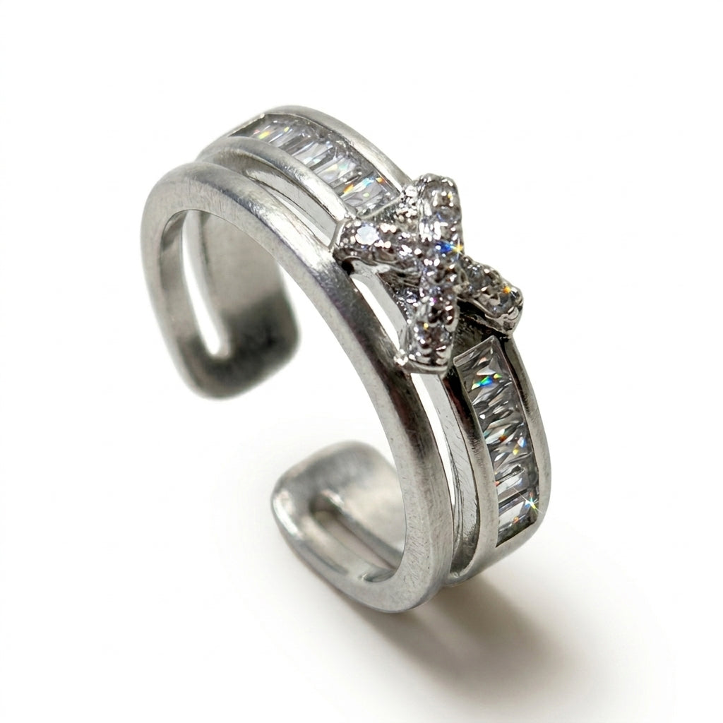 Butterfly Baguette Wide Band Ring