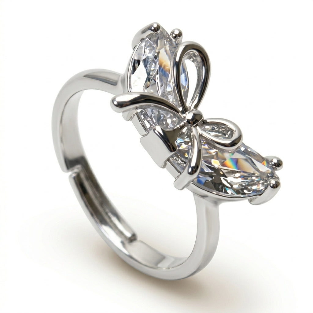 Crystal Butterfly Ring
