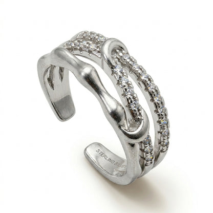 Double Pave Knot Band Ring
