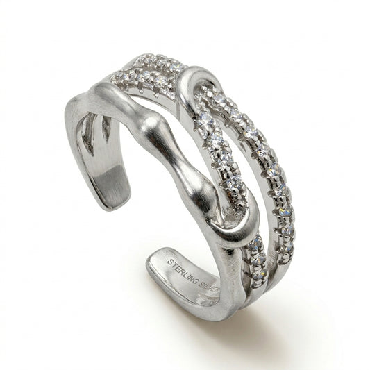 Double Pave Knot Band Ring
