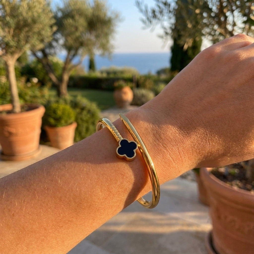 Clover Charm Nail Bangle