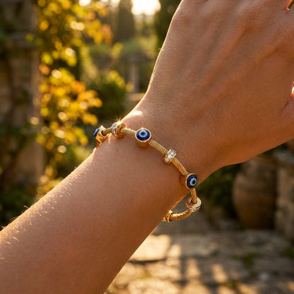 Evil Eye Cable Bangle
