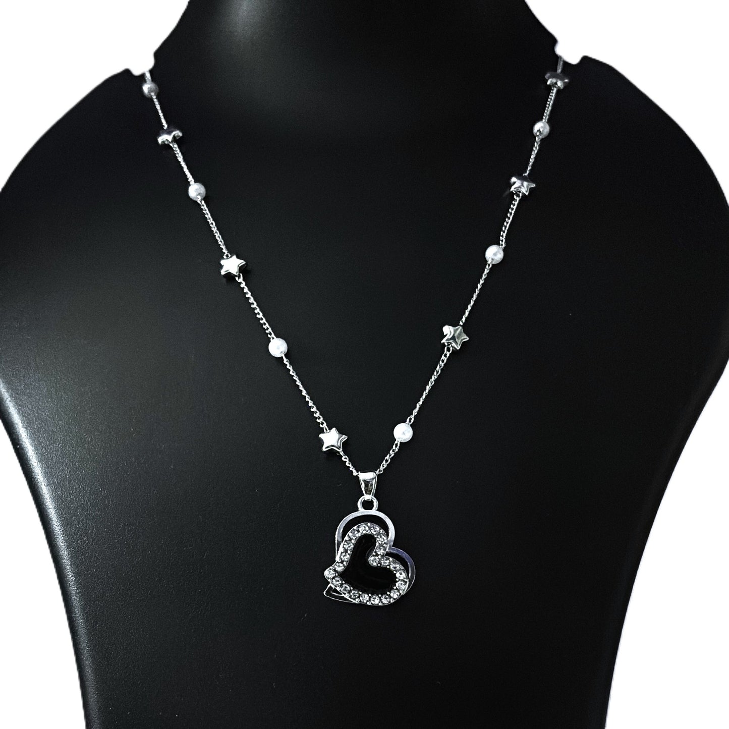 Celestial Pearl Heart Necklace