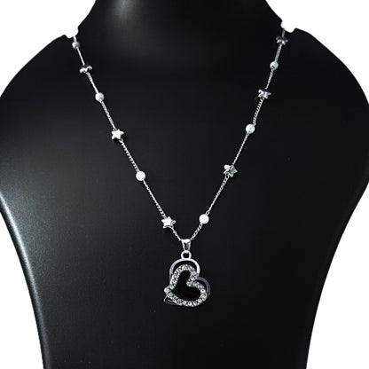 Celestial Pearl Heart Necklace