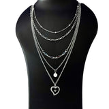Heart & Gemstone Layered Necklace