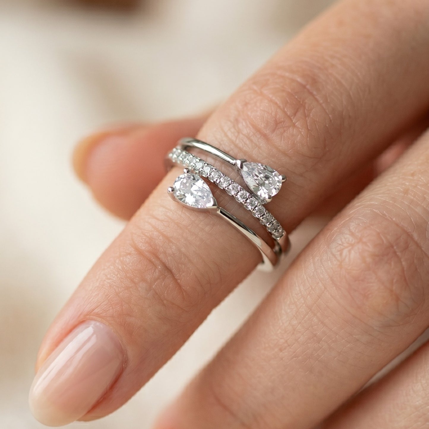 Twin Pear Ring