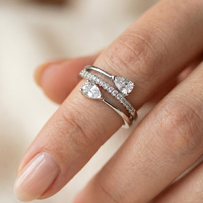 Twin Pear Ring