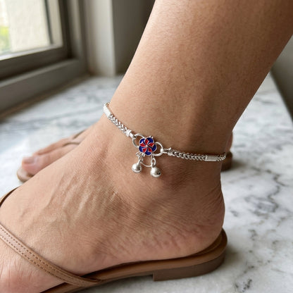 Silver Herringbone Anklet
