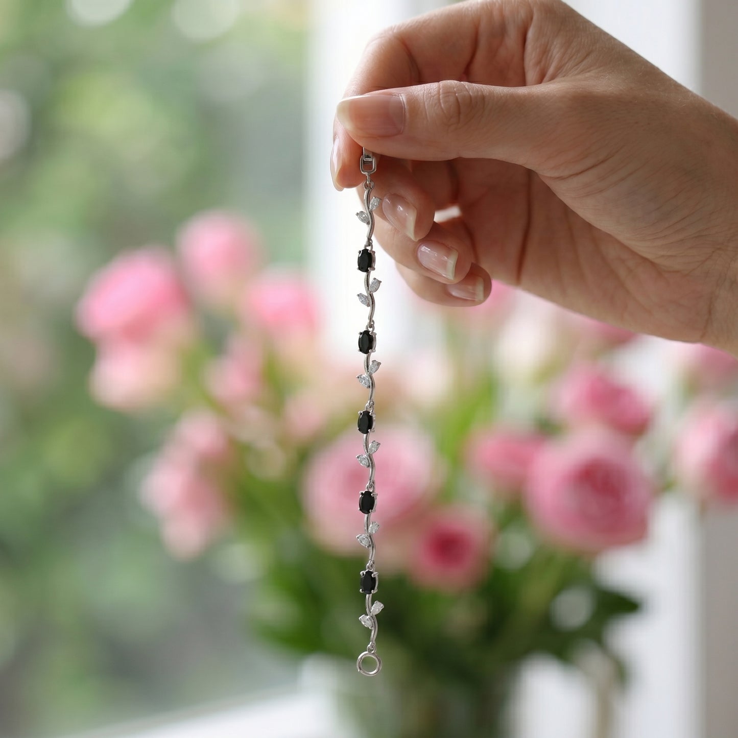 Silver Crystal Vine Bracelet
