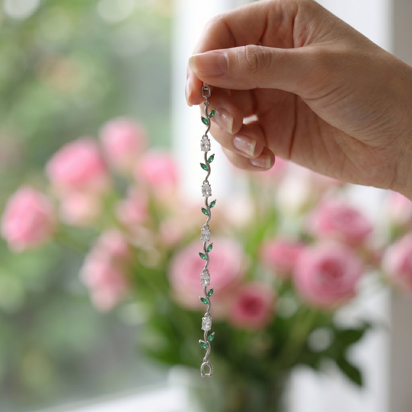 Silver Crystal Vine Bracelet